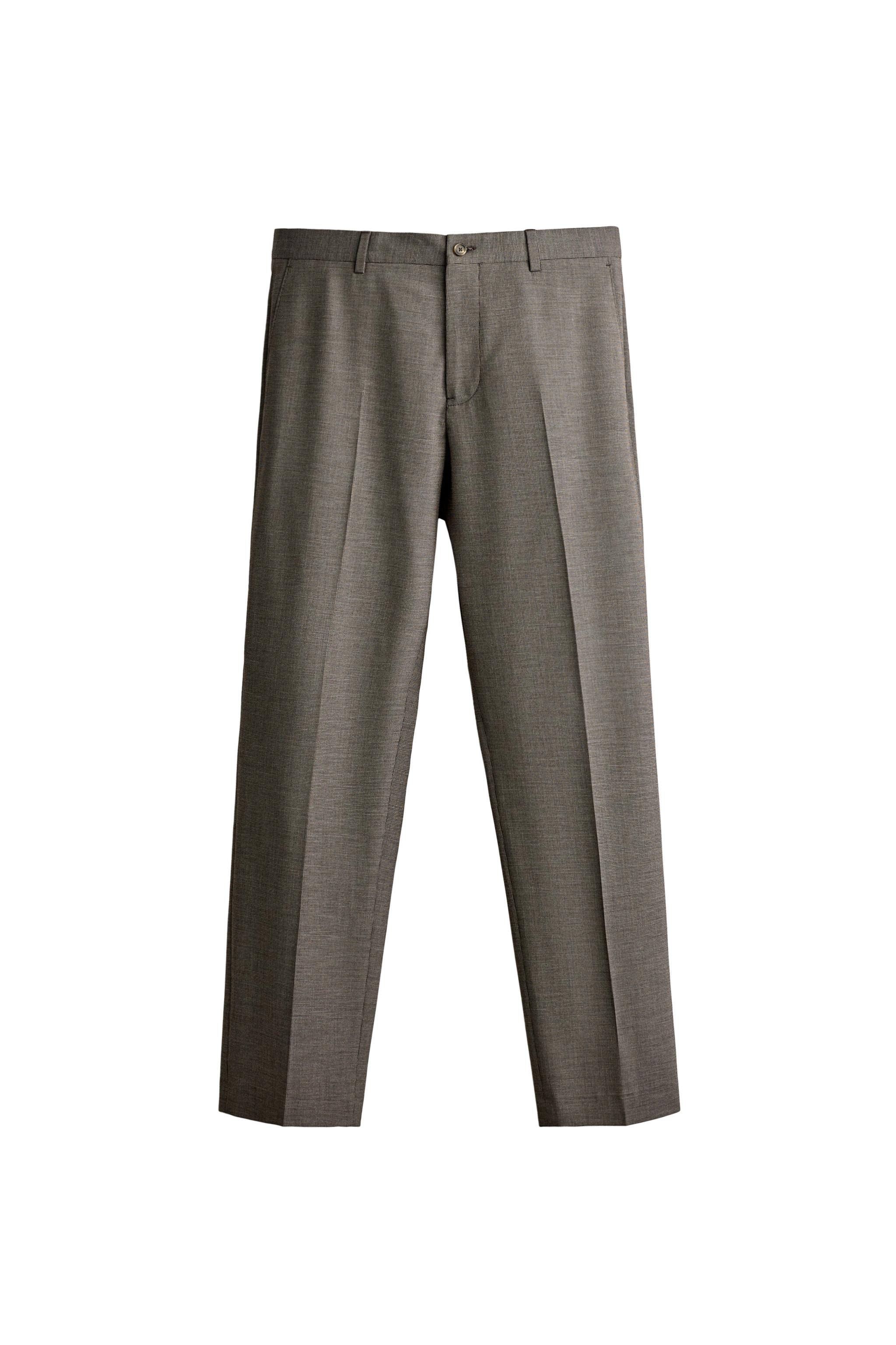 HOUNDSTOOTH REGULAR FIT SUIT TROUSERS